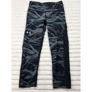Under Armour HeatGear Compression Ankle Legging Black Gray Abstract Camo Women S